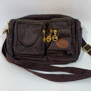 Longchamp Vintage Brown and Gold Convertible Crossbody and Fanny Pack Purse